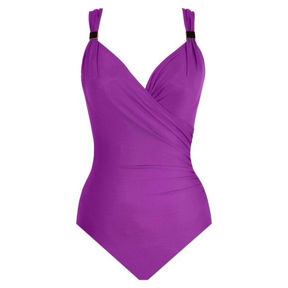 🆕 MIRACLESUIT Razzle Dazzle Siren Slimming UW One Piece Swimsuit 14 Purple - Picture 5 of 11